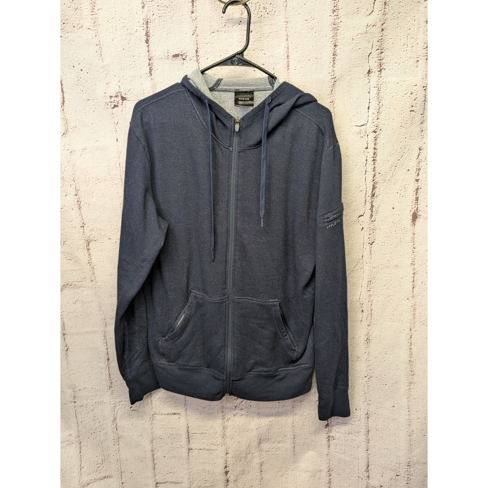 Hylete Hoodie Mens Medium‎ Navy Full Zip Pockets Regular Flt Sweatshirt Jacket
